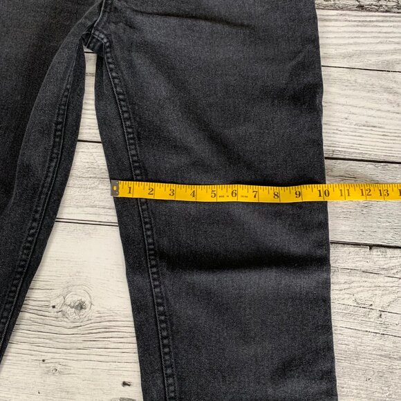 Vintage 90s LA Blues Faded Washed Black Denim Tapered Straight Leg Jeans - Picture 9 of 11